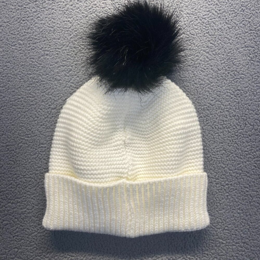 Hurley Women’s Cream Knit Beanie with PomPom One Size Thermal,Outdoor  New - Picture 3 of 8